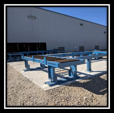 Heavy-Duty Non-Powered    	   Roller Conveyors With Stock Arms